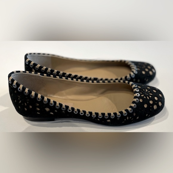 BCBG Ballerina Flat Black and Tan Suede - Picture 7 of 9